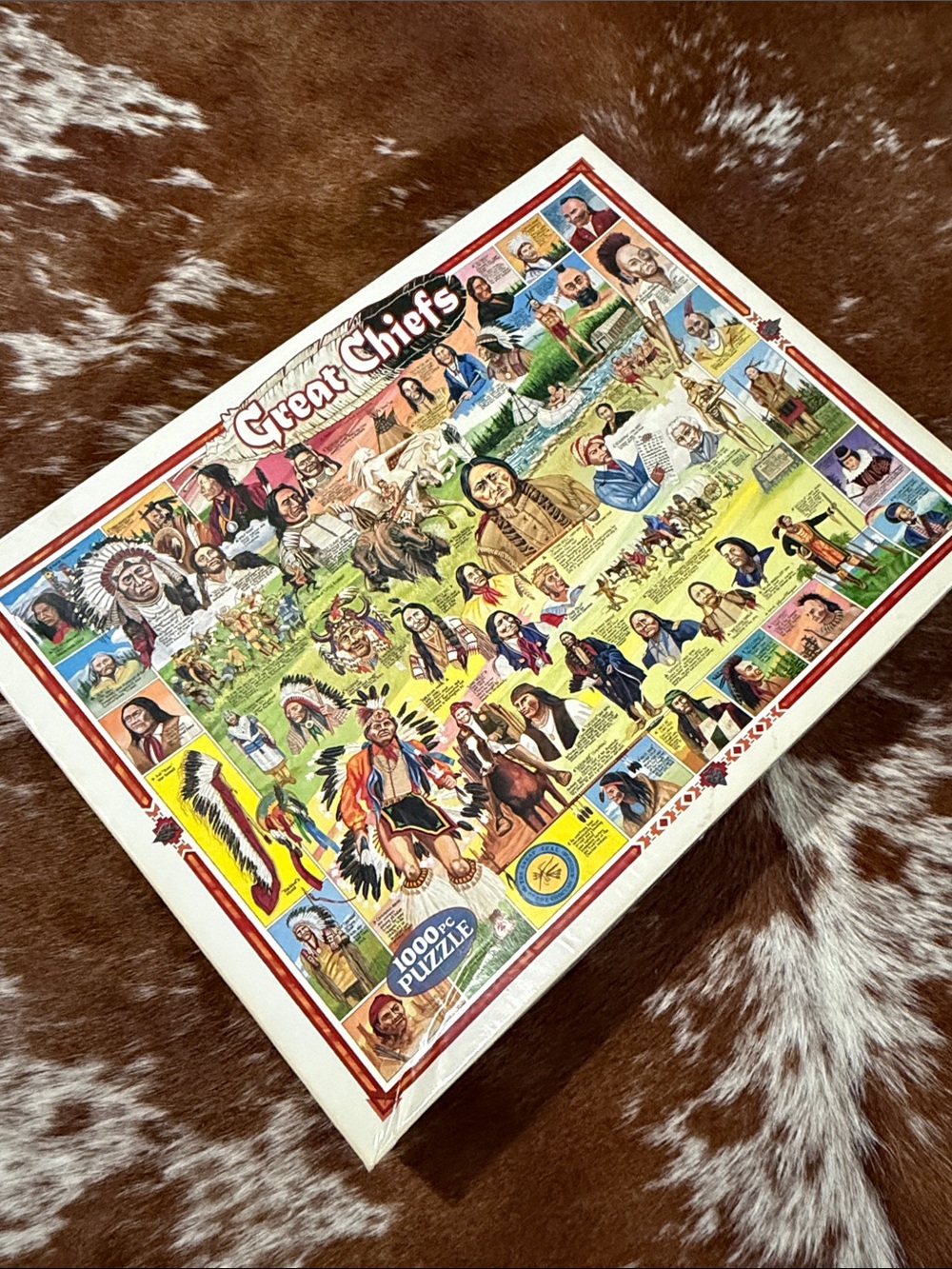 White Mountain Great Chiefs Puzzle - Multicolor Illustration